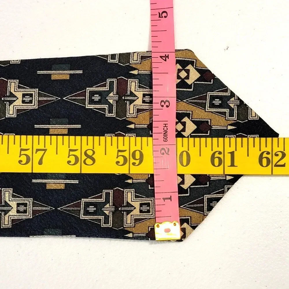 Arnold Palmer Silk Geometric Mens Necktie Tie 62 Inches Aztec Western Print Blue